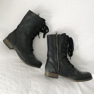 Black moto riding boots